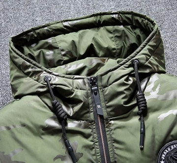 Модний Чоловік Зелений Пуховик з Каптуром Z-178