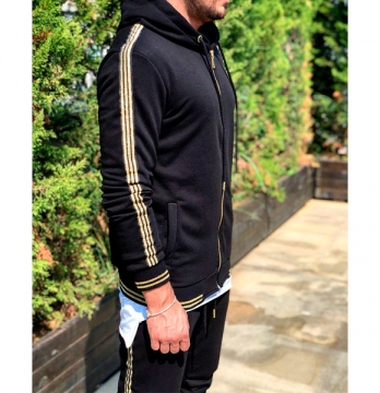 Черный костюм с золотистыми вставками К-84