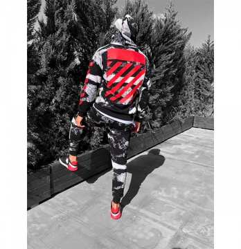 Модный темный мужской спортивный костюм К-90