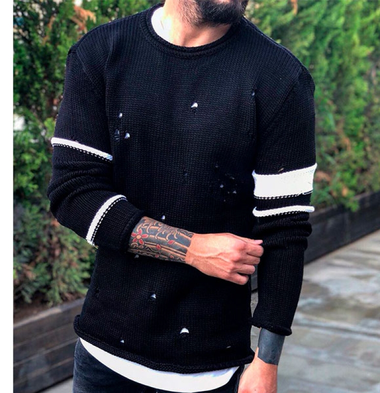 Черный мужской свитер S-157