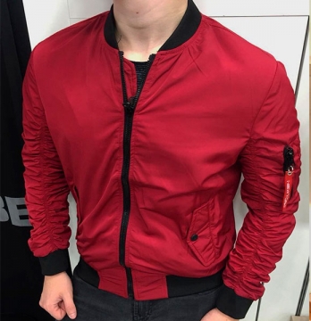 Красный модный бомбер К-203