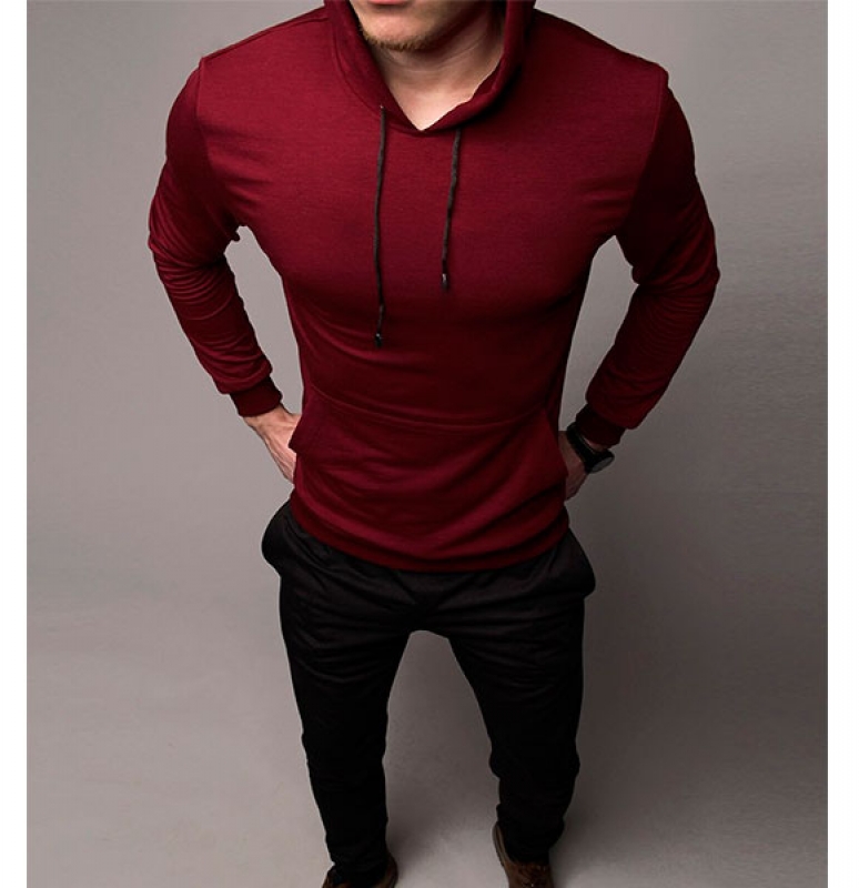 Модный комбинированный спортивный костюм с капюшоном К-101