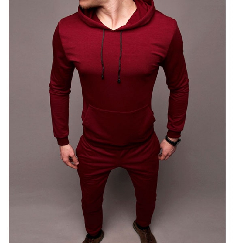 Бордовый молодежный спортивный костюм К-102