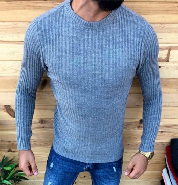 Стильный серый свитер S-168