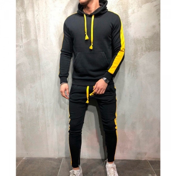 Серый костюм с желтыми вставками К-106