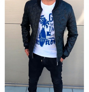 Стильна чоловіча осіння куртка Plein K-208