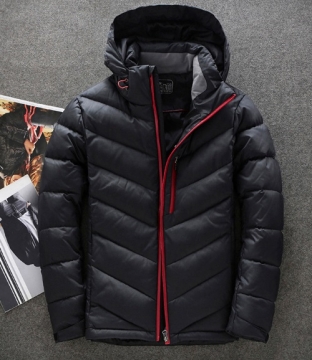 Чорна чоловіча зимова куртка на пуху Z-181