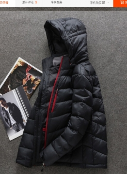 Чорна чоловіча зимова куртка на пуху Z-181