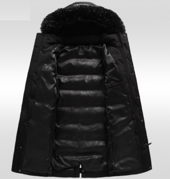 Темно зелений чоловічий довгий пуховик Z-185