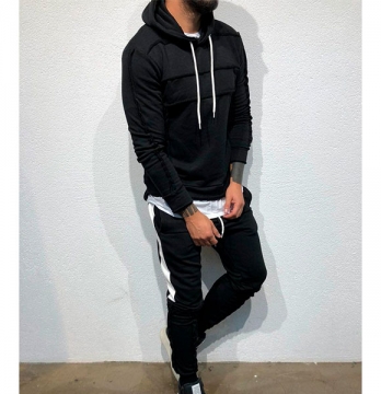 Черный костюм с белыми вставками К-112