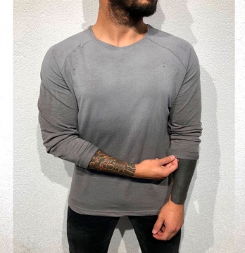 Серая модная кофта S-184