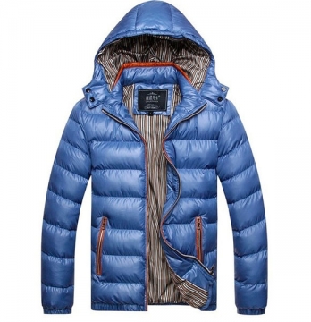 Синяя модная зимняя дутая курточка Z-195