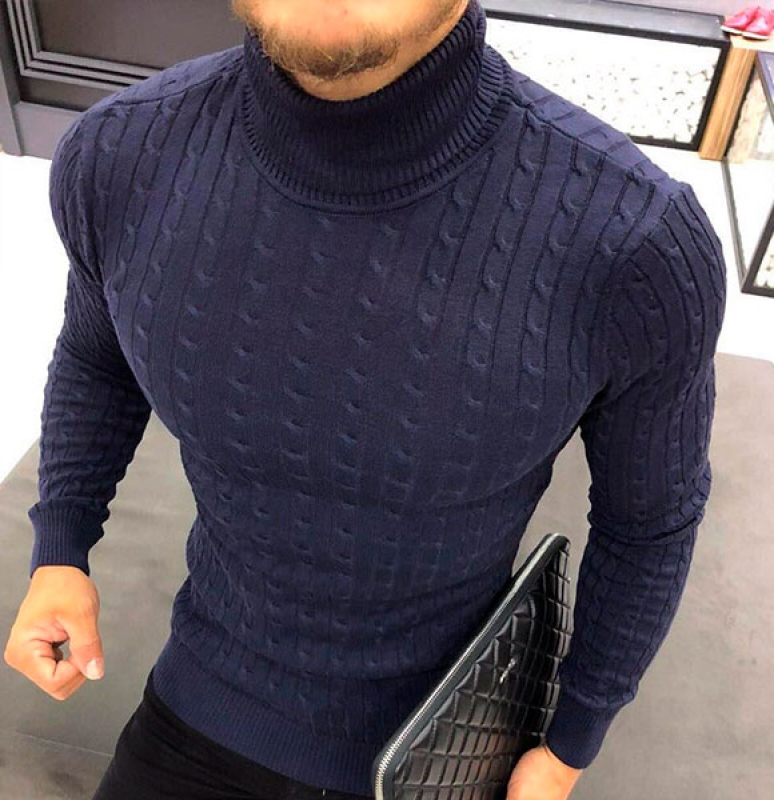 Стильный свитер мужской под горло S-191