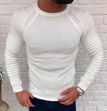 Белый мужской свитер S-198