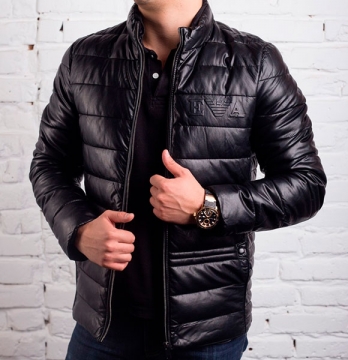 Чоловіча зимова шкіряна куртка Z-204