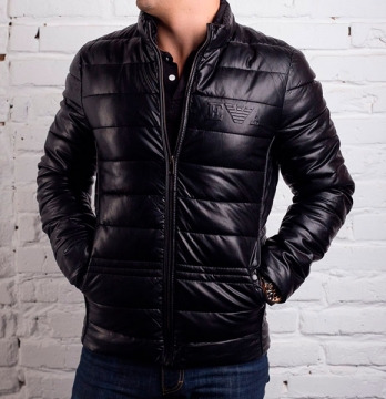 Чоловіча зимова шкіряна куртка Z-204