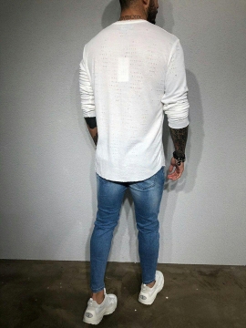 Белый тонкий свитер S-235