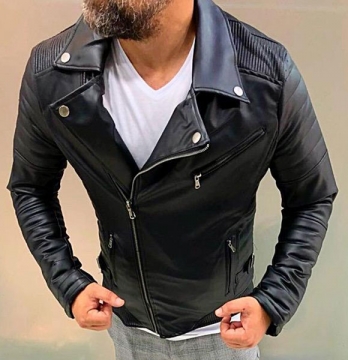 Чоловіча шкіряна куртка косуха К-242