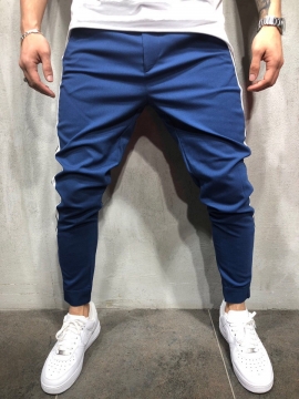 Синие мужские брюки с белой полосой Б-54