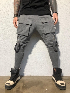 Модные серые штаны с карманами Б-60