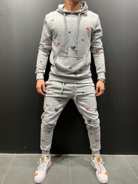 Серый молодежный костюм К-126