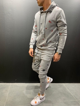 Серый молодежный костюм К-126