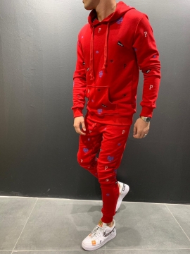 Модный красный молодежный костюм К-127