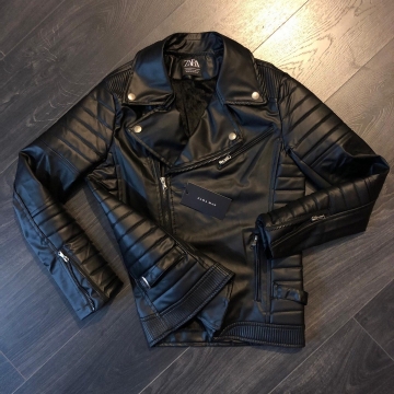 Модная кожаная курточка на флисе кожзам К-279