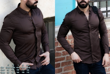 Мужская коричневая рубашка Р-658