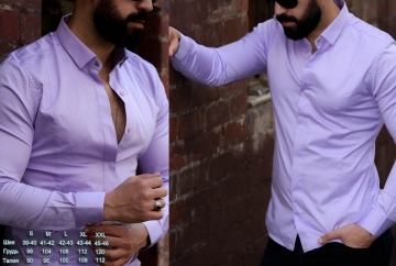 Светло фиолетовая сорочка Р-661