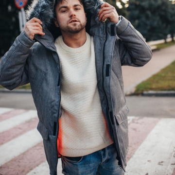 Сіра зимова чоловіча зимова курточка Z-238