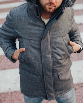 Сіра зимова чоловіча зимова курточка Z-238