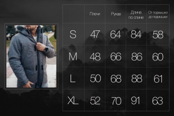 Сіра зимова чоловіча зимова курточка Z-238