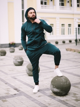 Зеленый мужской спортивный костюм К-149