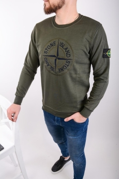 Темно зеленый мужской свитер black island S-278