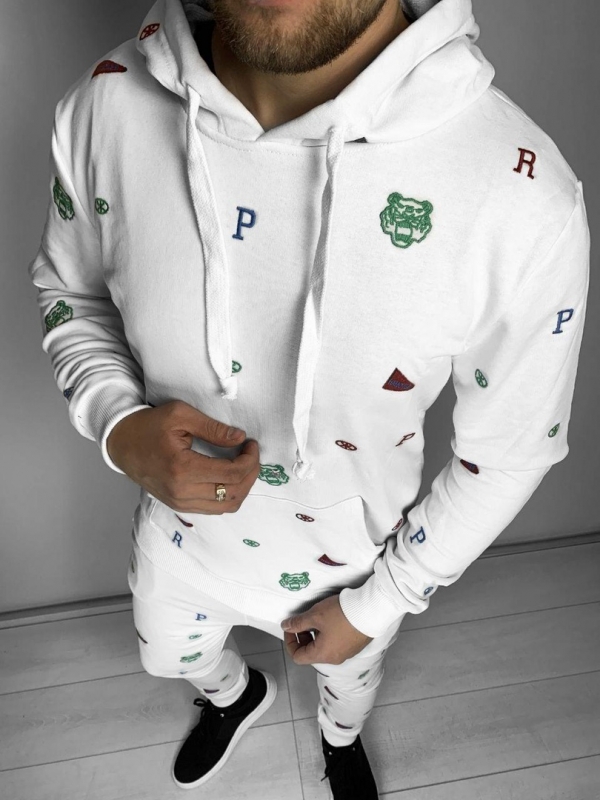 Молодежный белый спортивный костюм К-153