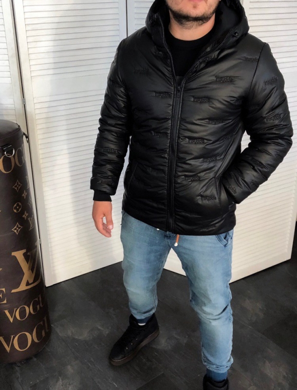 Мужская короткая зимняя куртка из плащевки Z-245