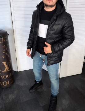 Мужская короткая зимняя куртка из плащевки Z-245