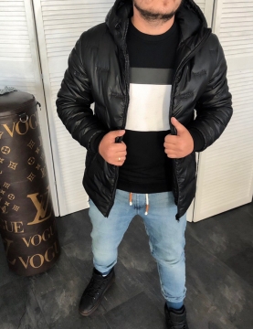 Мужская короткая зимняя куртка из плащевки Z-245