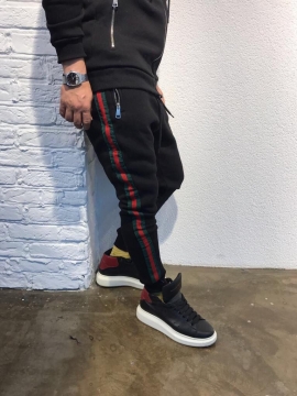 Мужской черный спортивный костюм gucci style К-157