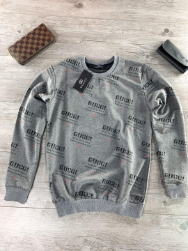 Модный серый мужской свитшот gucci Т-306