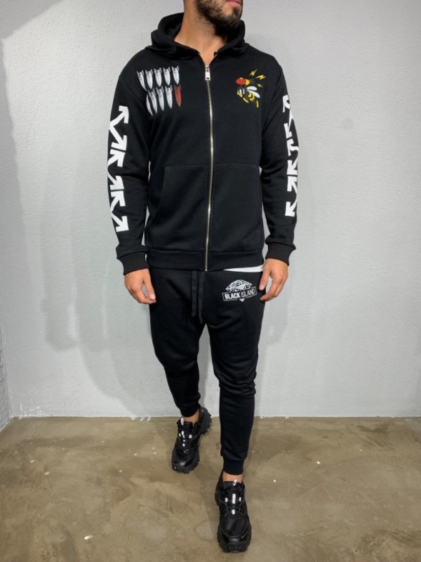 Черный молодежный костюм black island К-158