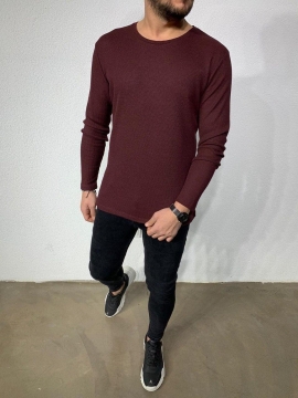 Темно бордова чоловіча кофта (лонгслів) Т-318