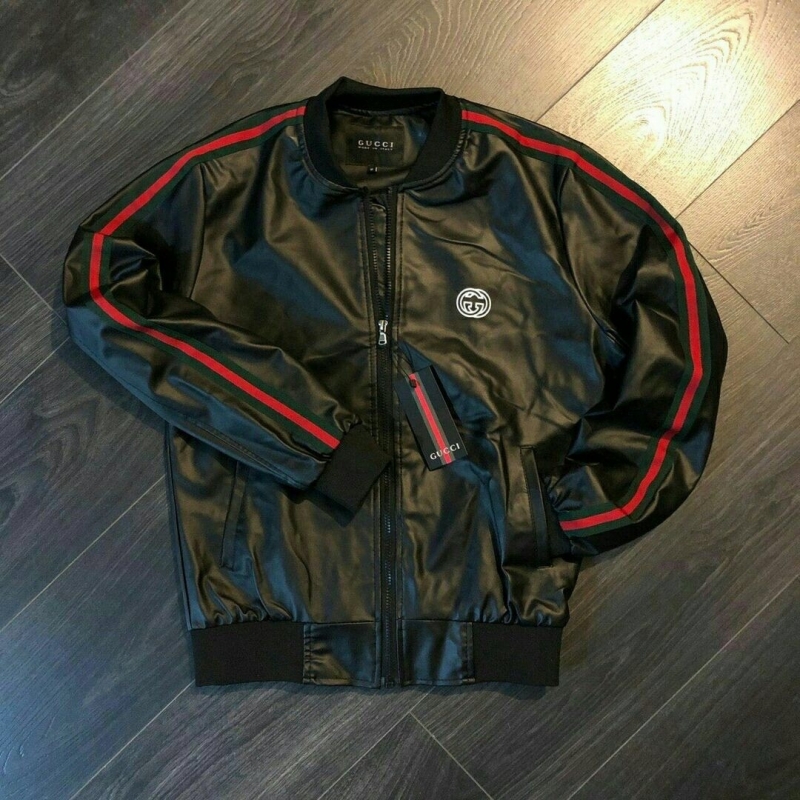 Кожаная мужская куртка gucci К-303