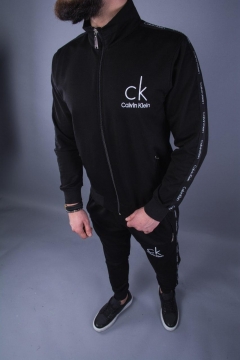 Черный мужской спортивный костюм на змейке СК К-164