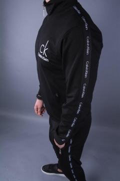 Черный мужской спортивный костюм на змейке СК К-164