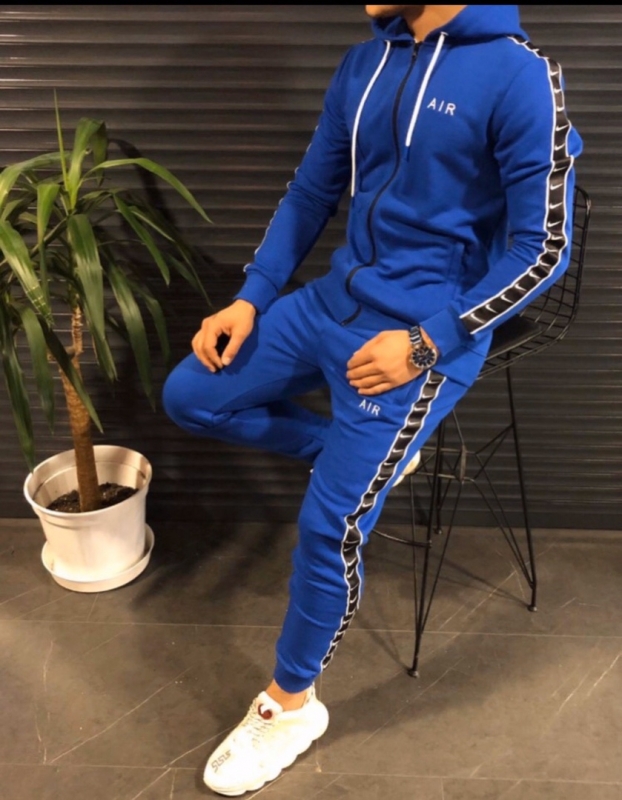 Синий спортивный молодежный костюм К-165