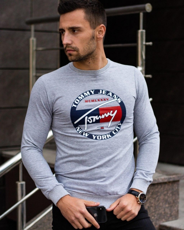 Серый турецкий свитер HIlfiger Т-341