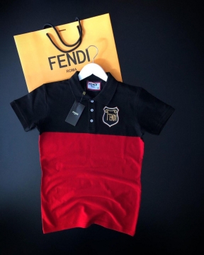 Чоловіча двоколірна футболка поло fendi Ф-499