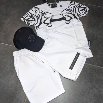 Белый летний мужской комплект Plein К-181